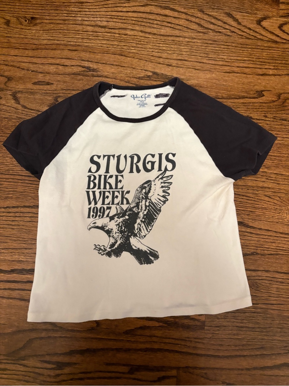 Brandy Melville Sturgis Bike Week 1997 Raglan Tee White & Black